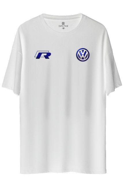 Vw R Logo Baskılı Oversize Tişört