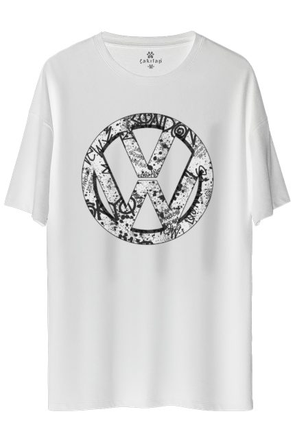 Vw Logo Baskılı Oversize Tişört