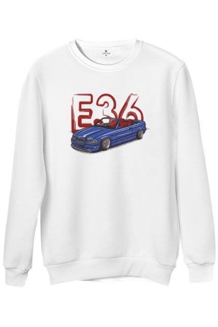 Bmw E36 Baskılı Regular Bisiklet Yaka Sweat