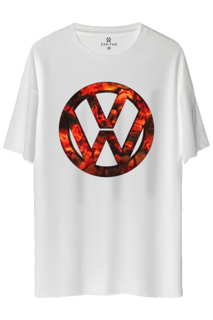 Vw Logo Baskılı Oversize Tişört