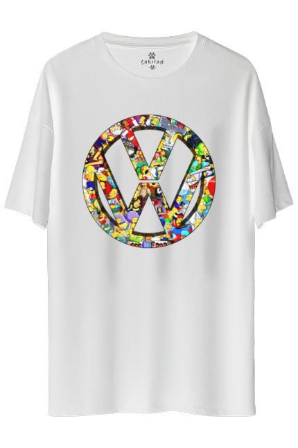 Vw Logo Baskılı Oversize Tişört