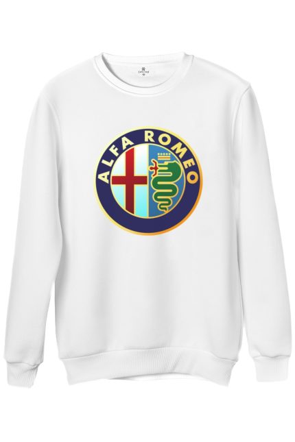 Alfa Romeo Logo Baskılı Regular Bisiklet Yaka Sweat