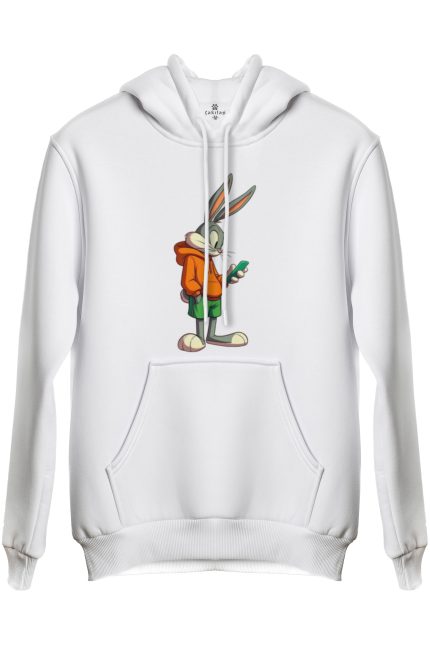 Bugs Bunny Baskılı Regular Kapüşonlu Sweat (Hoodie)