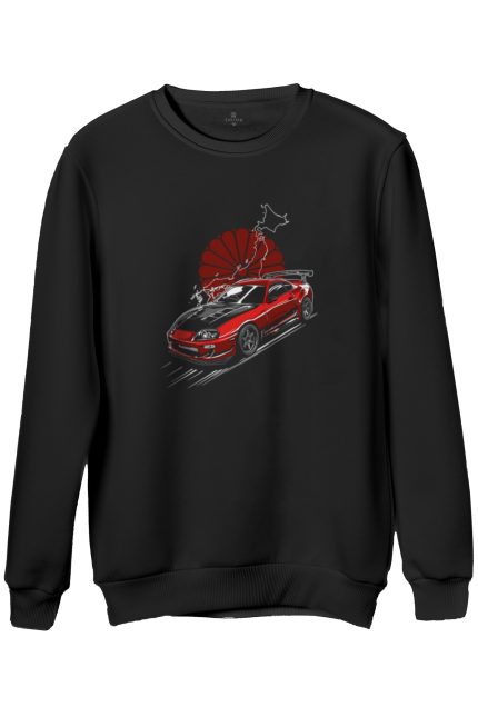 Toyota Supra Baskılı Regular Bisiklet Yaka Sweat