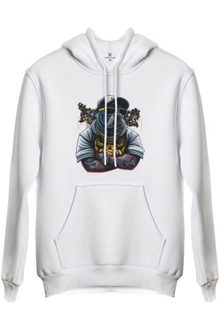 Köpek Baskılı Regular Kapüşonlu Sweat (Hoodie)