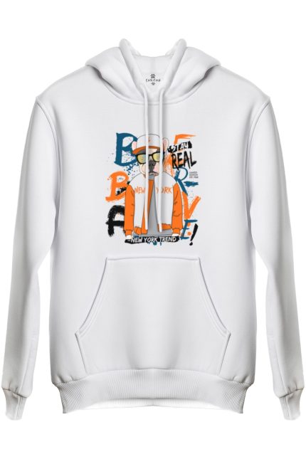 Köpek Baskılı Regular Kapüşonlu Sweat (Hoodie)