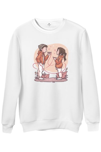 Love Baskılı Regular Bisiklet Yaka Sweat