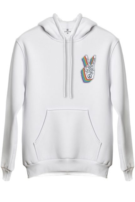 Retro Baskılı Regular Kapüşonlu Sweat (Hoodie)