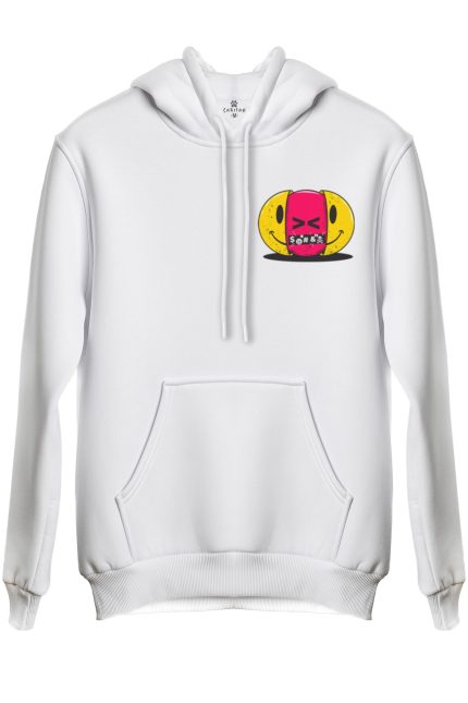 Retro Baskılı Regular Kapüşonlu Sweat (Hoodie)